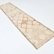 3x12 Turkish Cream & Brown Vintage Runner Rug, 79x366Cm