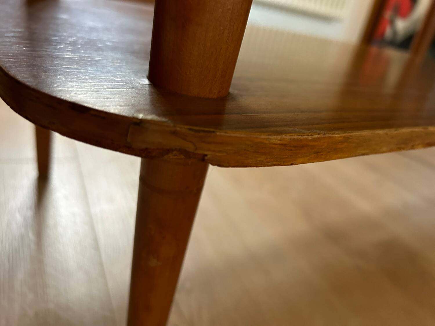 50s coffee table in wood and tiles
