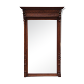 Henry II style bevelled oak mirror 95x154cm
