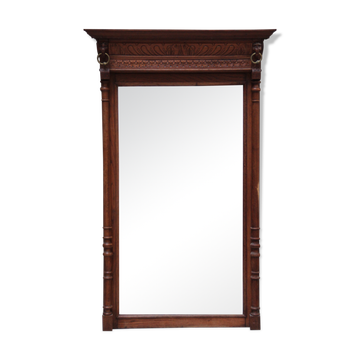 Miroir biseauté style Henri II en chêne 95x154cm
