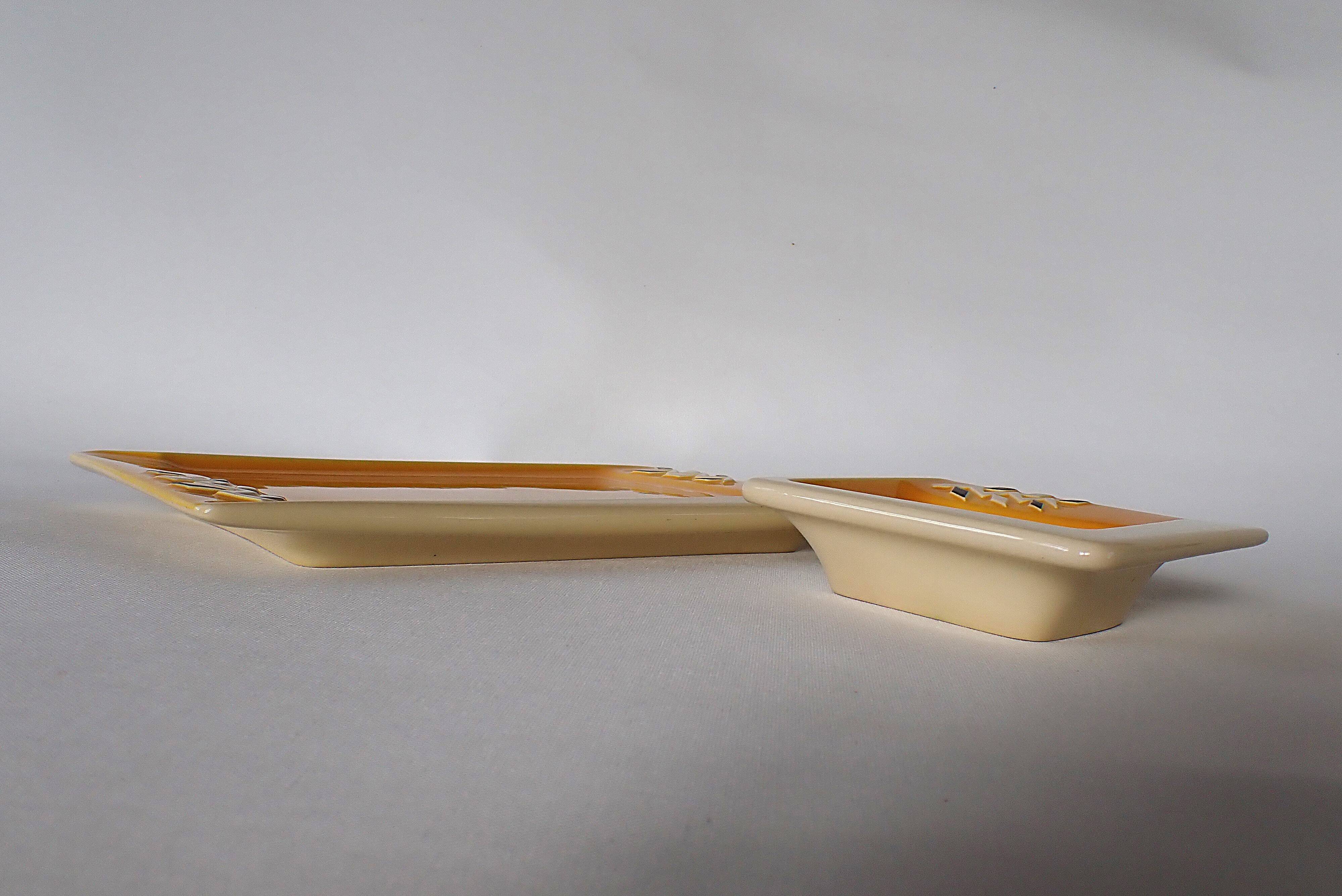 Petit plat et coupelle assortis - verceram années 1950/60