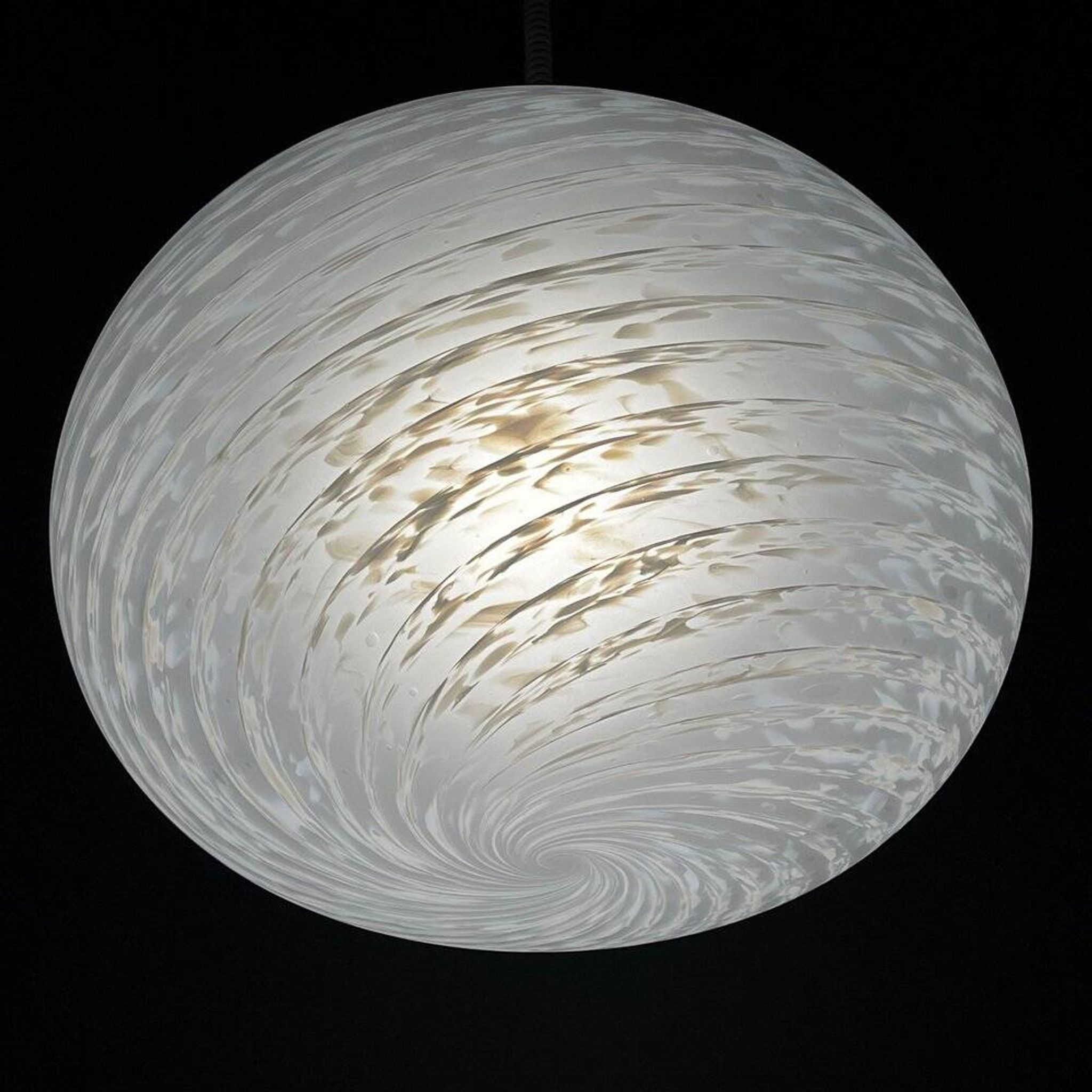 Large swirling Murano glass pendant lamp from Vetri Murano, Italy, 1970s.
