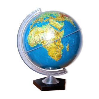 Globe terrestre lumineux en plexiglas 1971