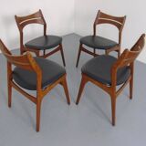 Teak Model 310 Dining Chairs by Erik Buch for Chr. Christensen, Denmark, 1960s, Set of 4