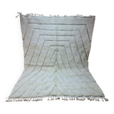 Berber Rug in Ecru Wool with Herringbone Pattern 300x200 - Bohemian Charm