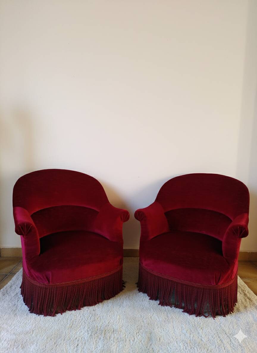 Pair of toadstool armchairs, 1950s