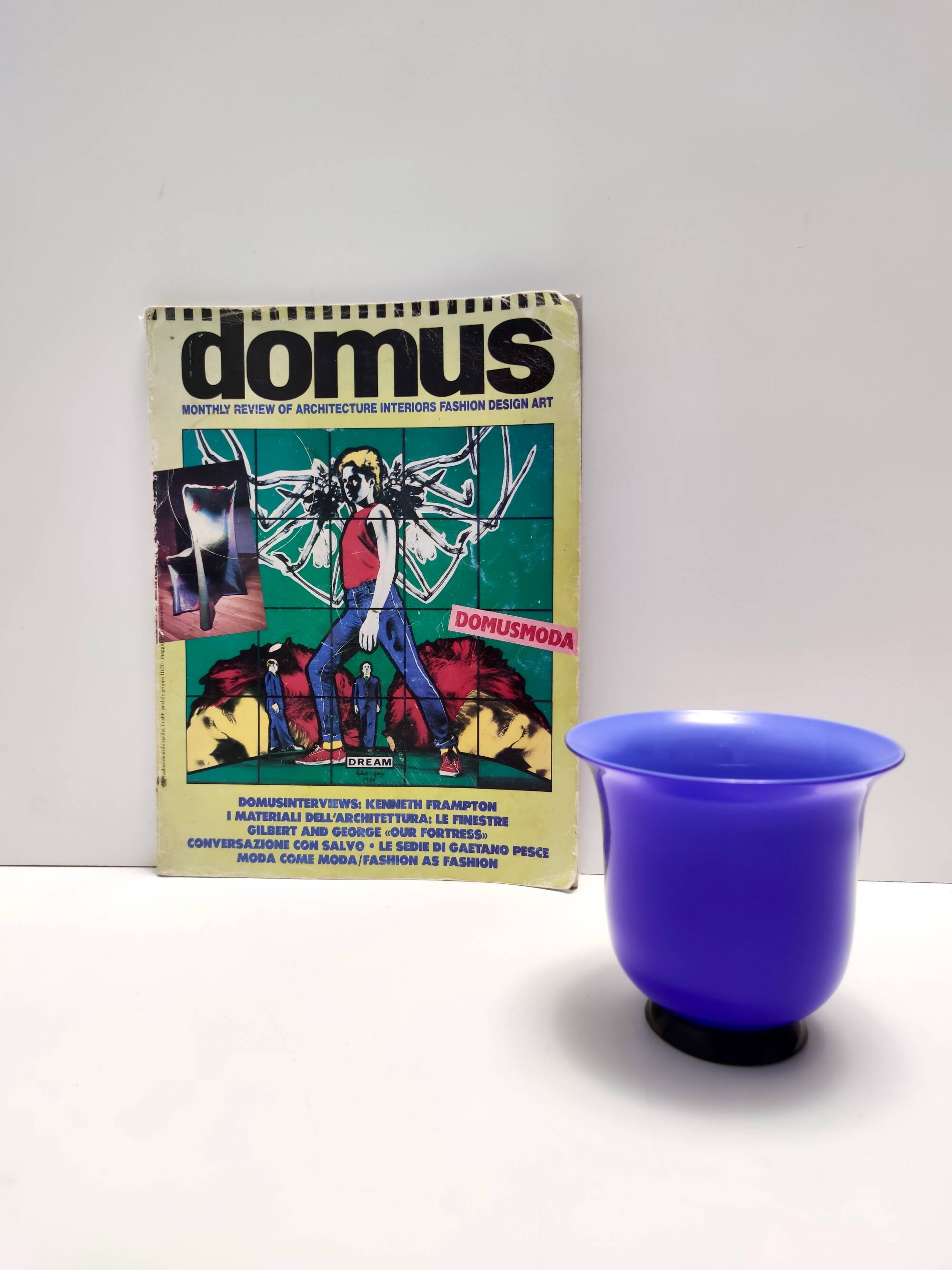 Royal Blue Opaline Glass Vase by Paolo Venini, "Anni Trenta" series