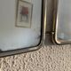 Vintage 1950s triptych mirror barber hairdresser brick - 27 x 67 cm