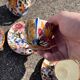 Set of 4 coffee cups and saucers + milk pitcher Gien earthenware peony decor