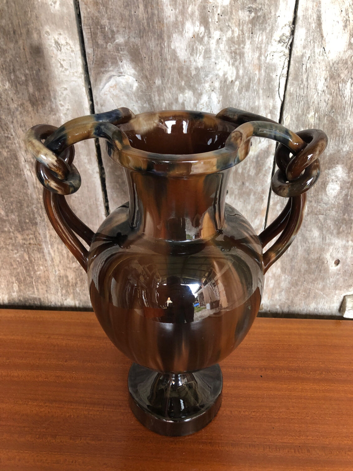 baluster vase jérôme massier de vallauris glazed terracotta