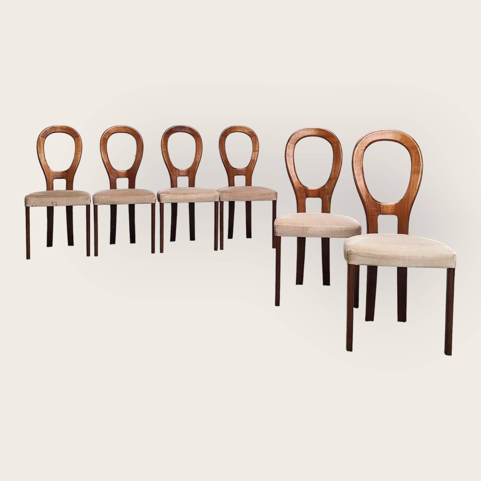 Zes Mid Century eettafel stoelen