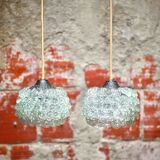 Pair of suspension in glass petals