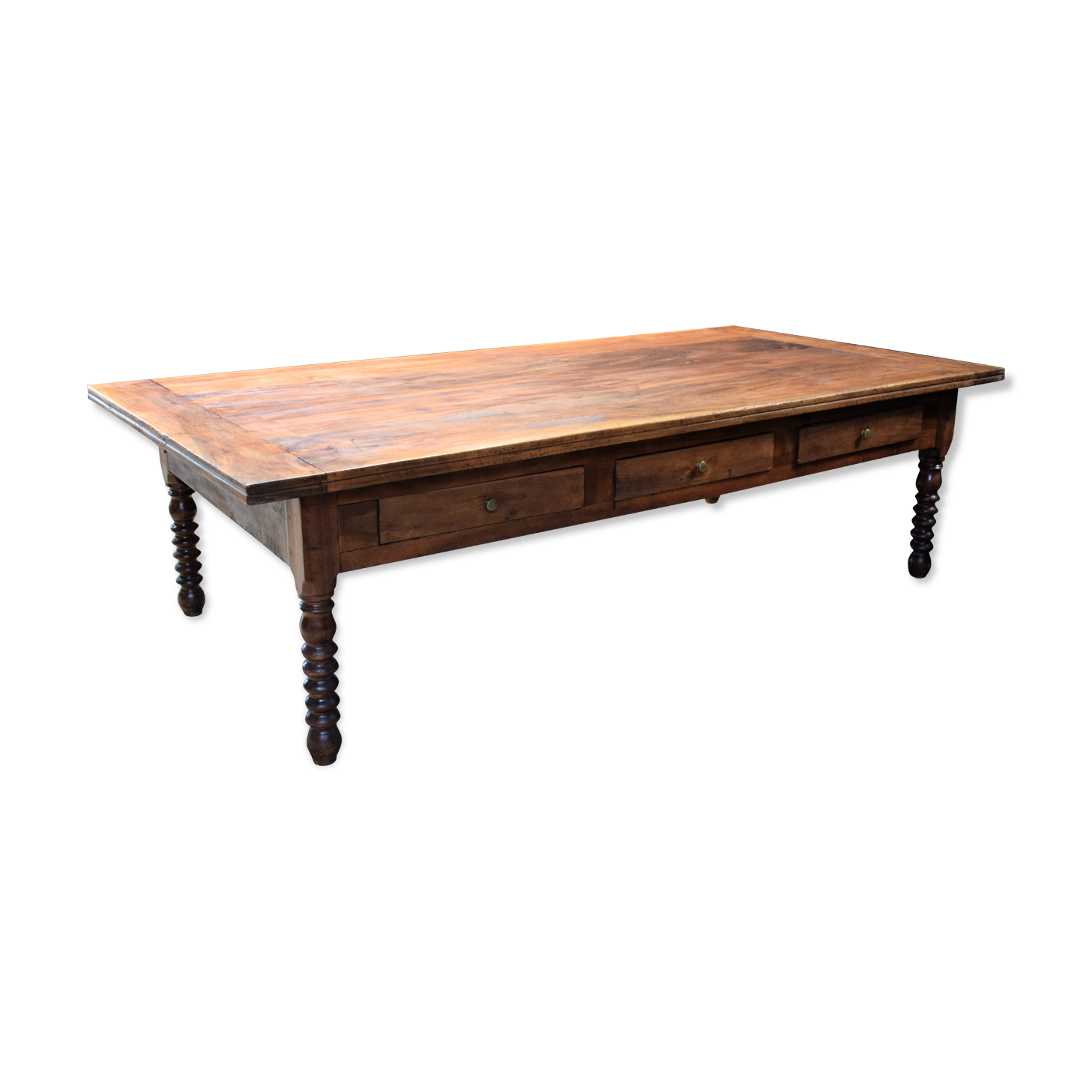 Passementier table with wooden drawers Walnut - France Lyon 1880'