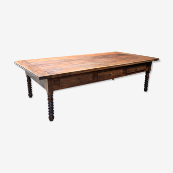 Passementier table with wooden drawers Walnut - France Lyon 1880'