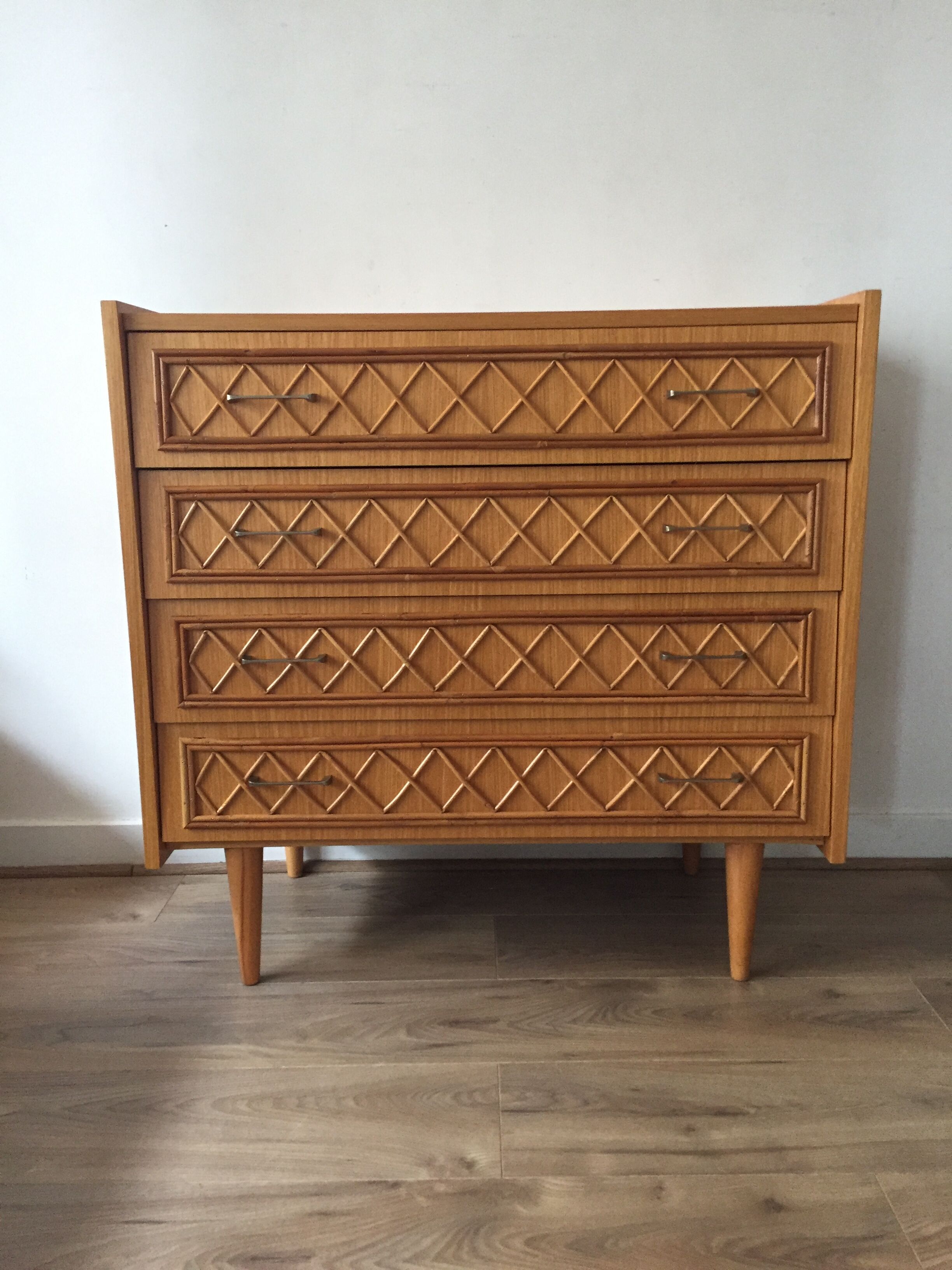 Vintage with rattan dresser