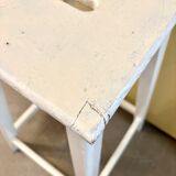 Tabouret haut, sellette en bois écru