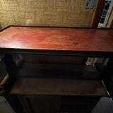 Mahogany and leather coffee table from the 19th century.