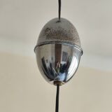 White opaline globe suspension and metal structure
