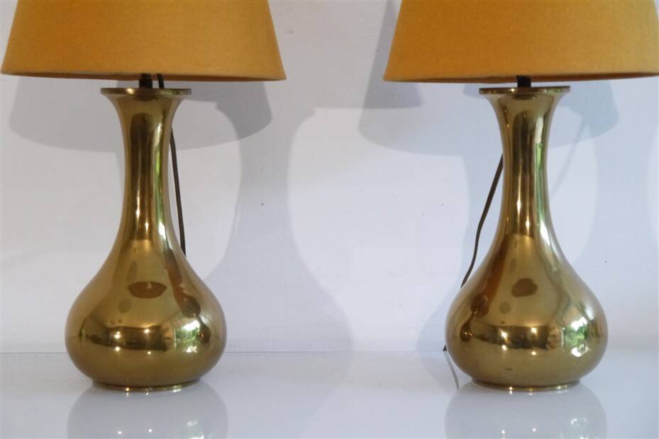 Pair of brass lamps 1960
