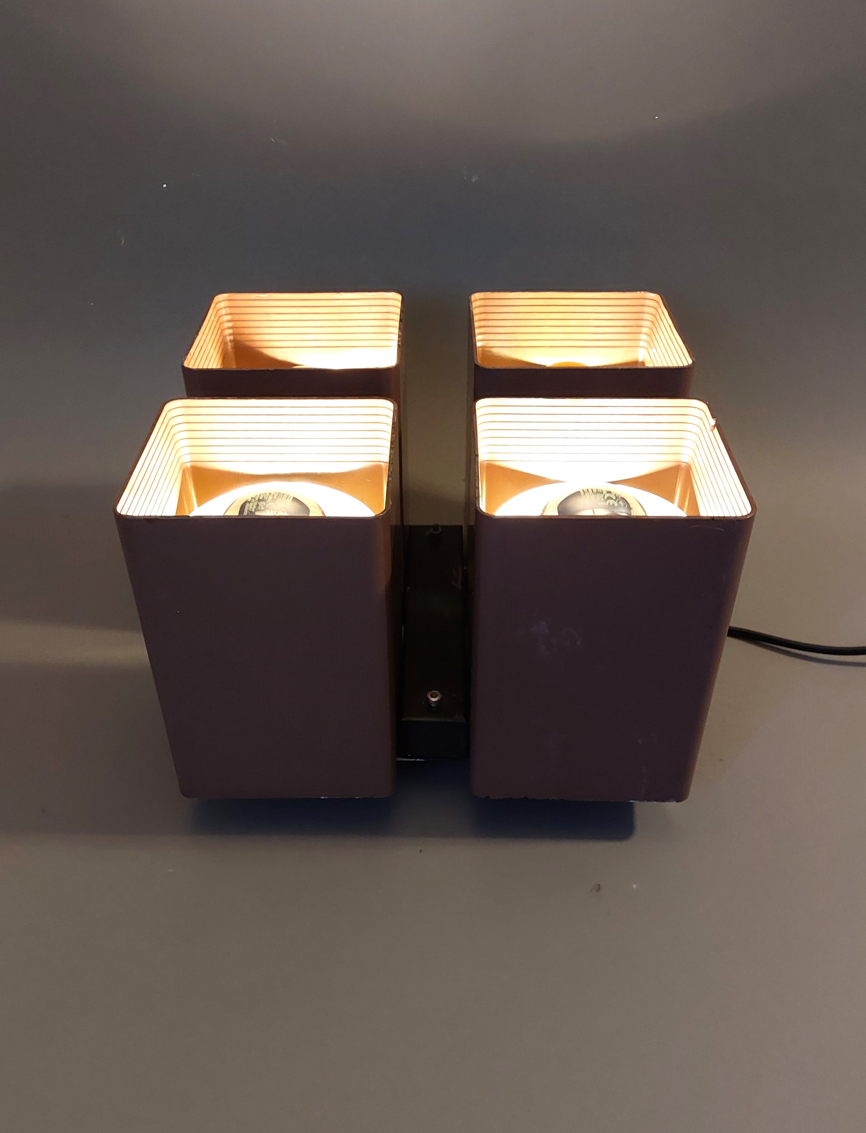 Ceiling lamp raak amsterdam model viervoud vintage, 1970