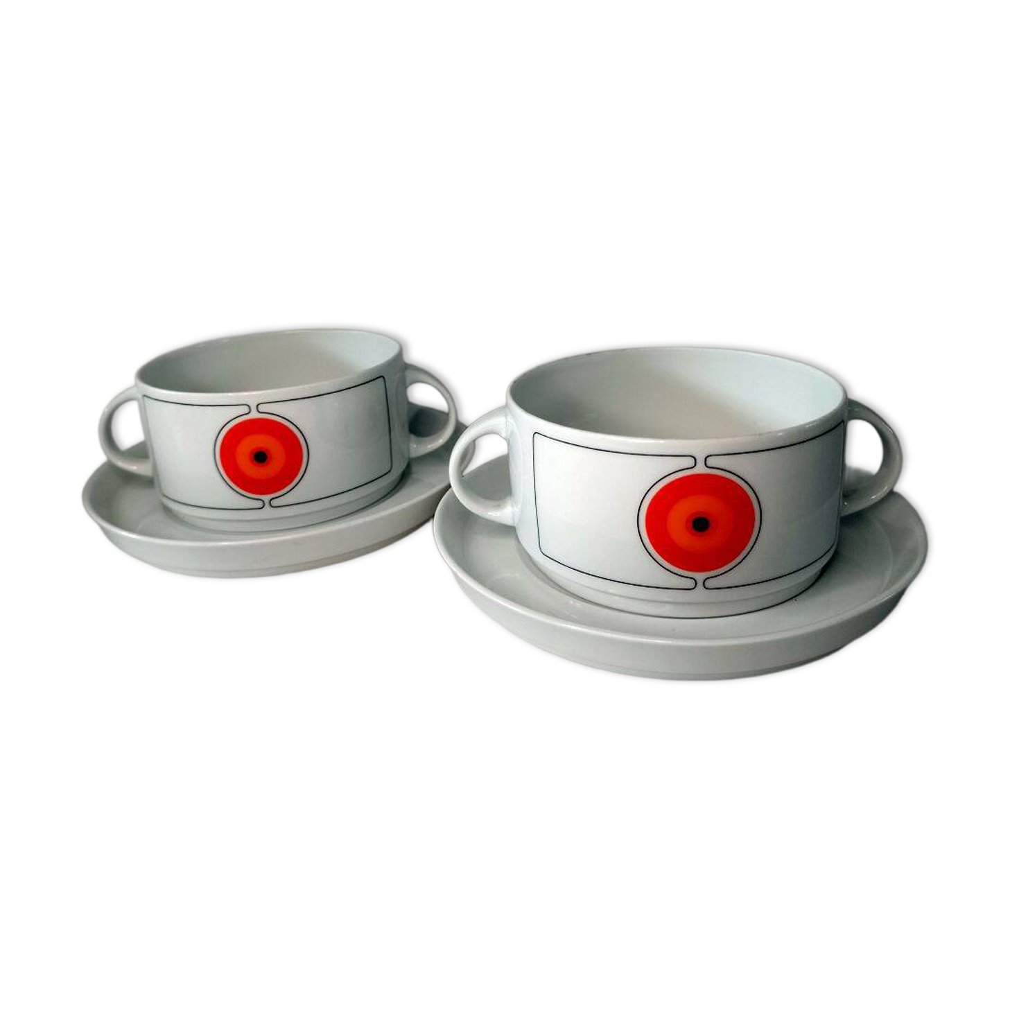 Thomas (Rosenthal) Eclipse Soup Bowl with Saucer Set of 2