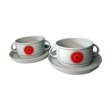 Thomas (Rosenthal) Eclipse Soup Bowl with Saucer Set of 2
