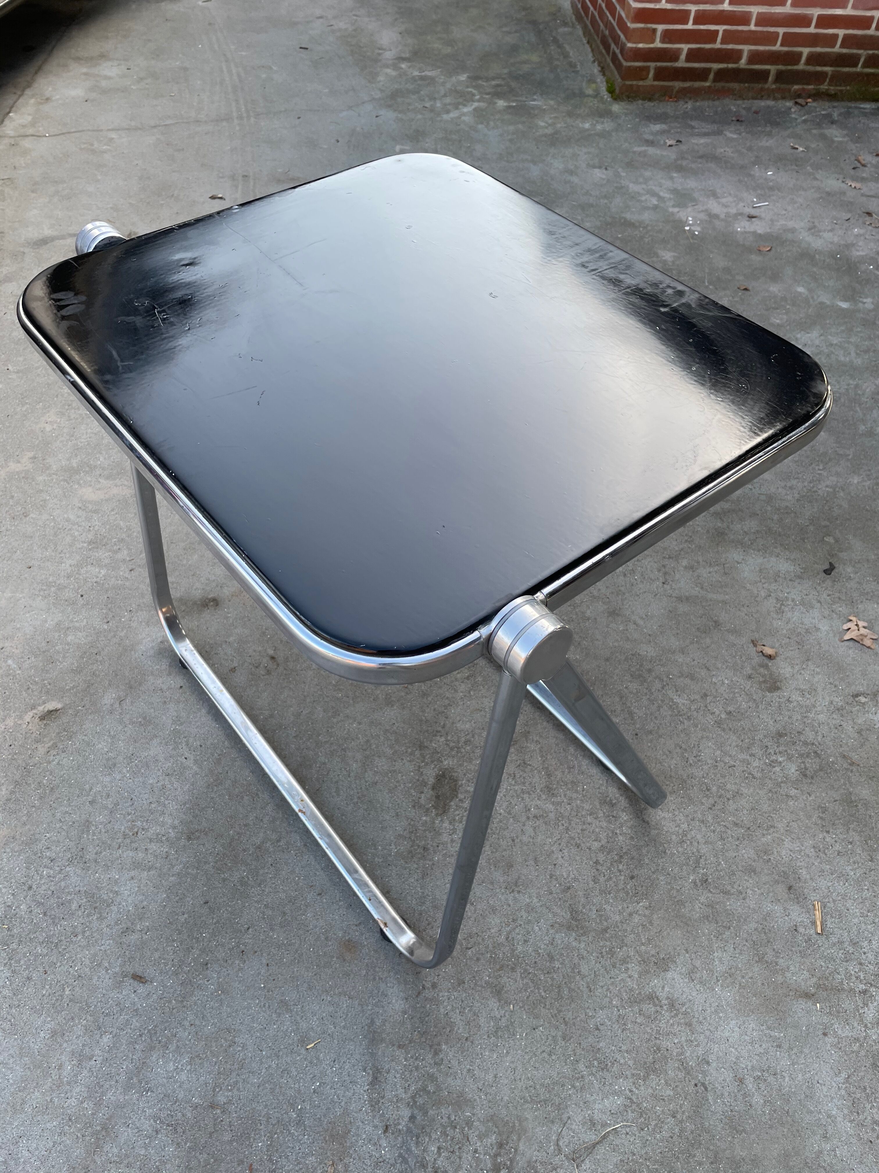 Black 'Platone' folding desk by Giancarlo Piretti for Anonima Castelli 1960's