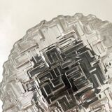 Vintage round ceiling light in molded glass