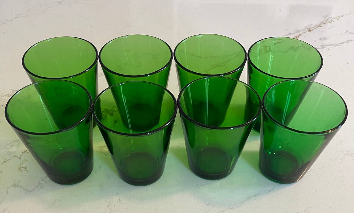 Transparent green glasses