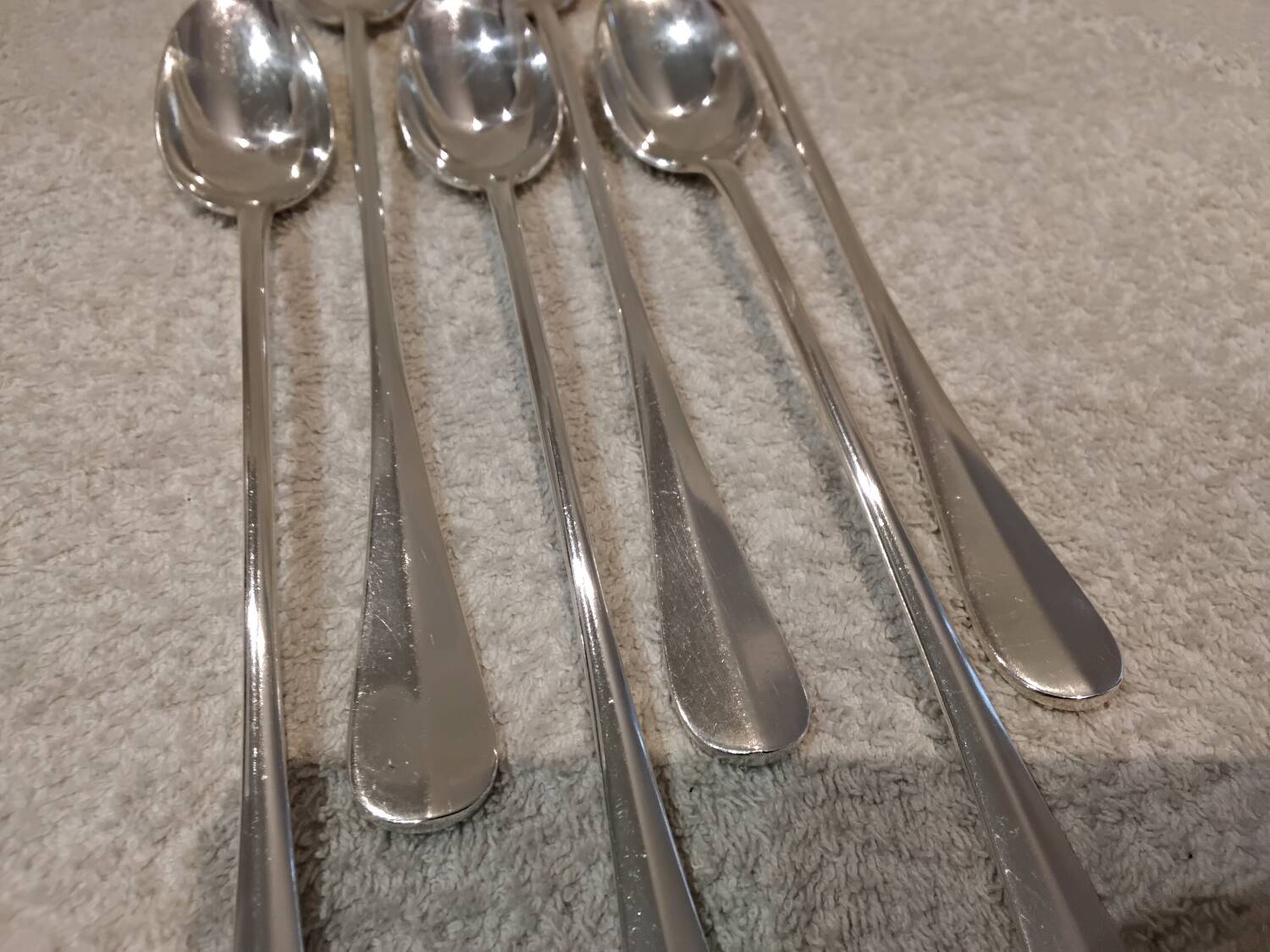 6 silver-plated metal soda spoons by Christofle silversmiths, Fidelio pattern