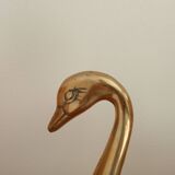Large swan in solid gilded brass from the 50s