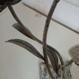 Antique chandelier in cast iron/metal and porcelain