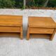 2 vintage 70s Scandinavian style bedside tables in honey oak.