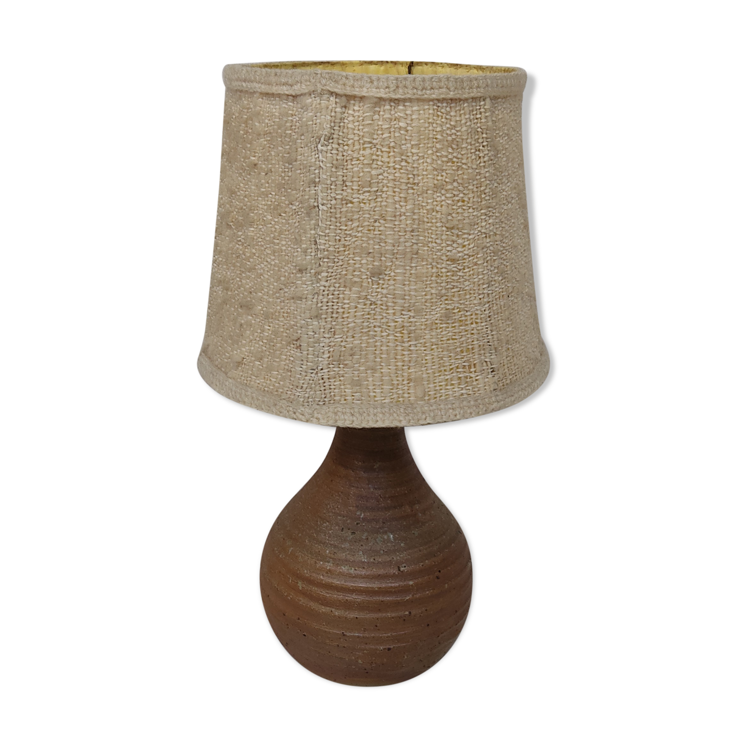 Sandstone lamp and wool lampshade