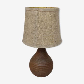 Sandstone lamp and wool lampshade