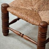 Petite chaise Charles Dudouyt bois et paillage