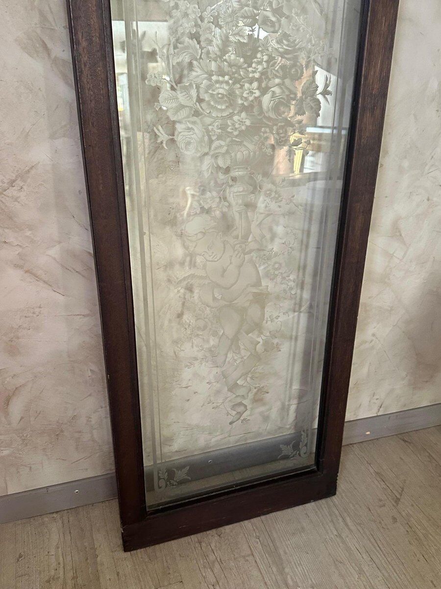 Etched glass door, 1890s