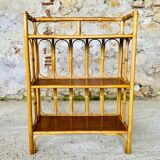 3-tier rattan bamboo shelf, circa 1960's