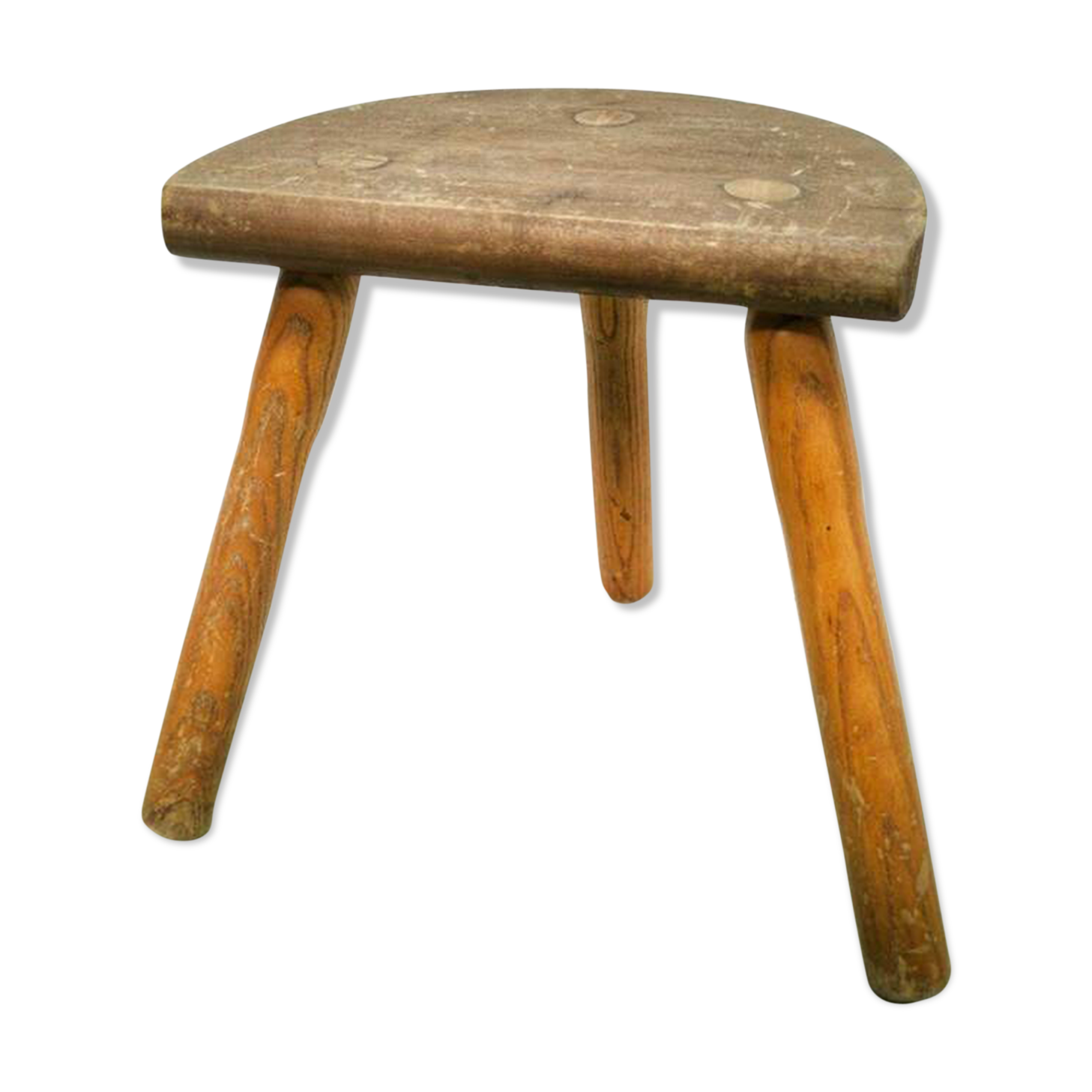 Tripod cowhide tabouret