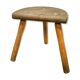 Tripod cowhide tabouret