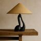 Anthropomorphic sculptural lamp base in black ceramic, Gil Agnoloni, I