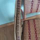 Bistro armchair in bamboo and wicker