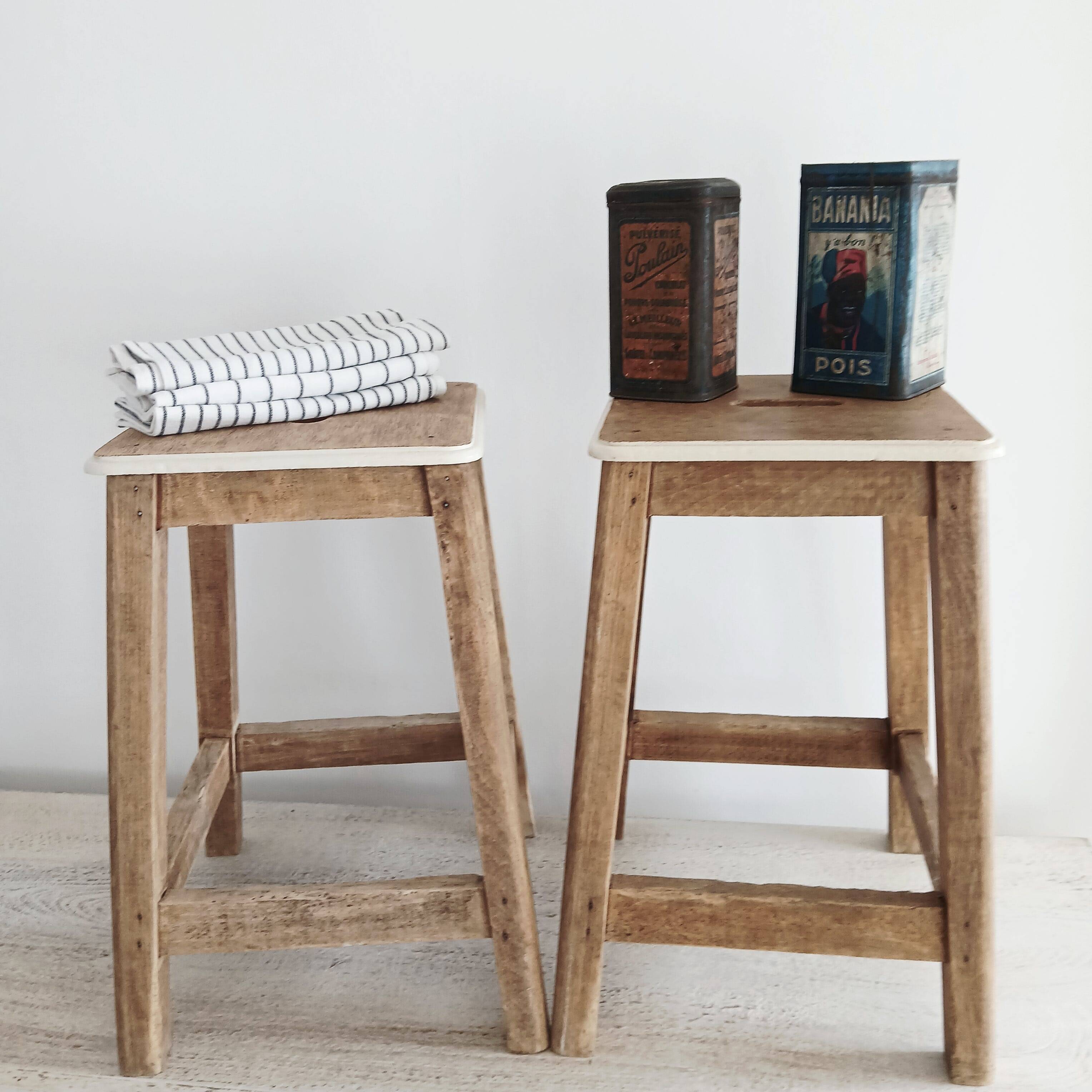 Tabourets d’atelier a poignee vintage