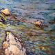 Provencal landscape calanque oil / cardboard signed 85/56cm