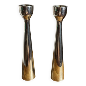 Paire de bougeoirs en - aluminium