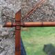 Vintage wooden turned mirror in bamboo style – 1950s/60s