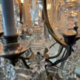 Pair of bronze and cut crystal girandoles circa 1900