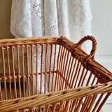 Basket or washer rattan openwork woven bench