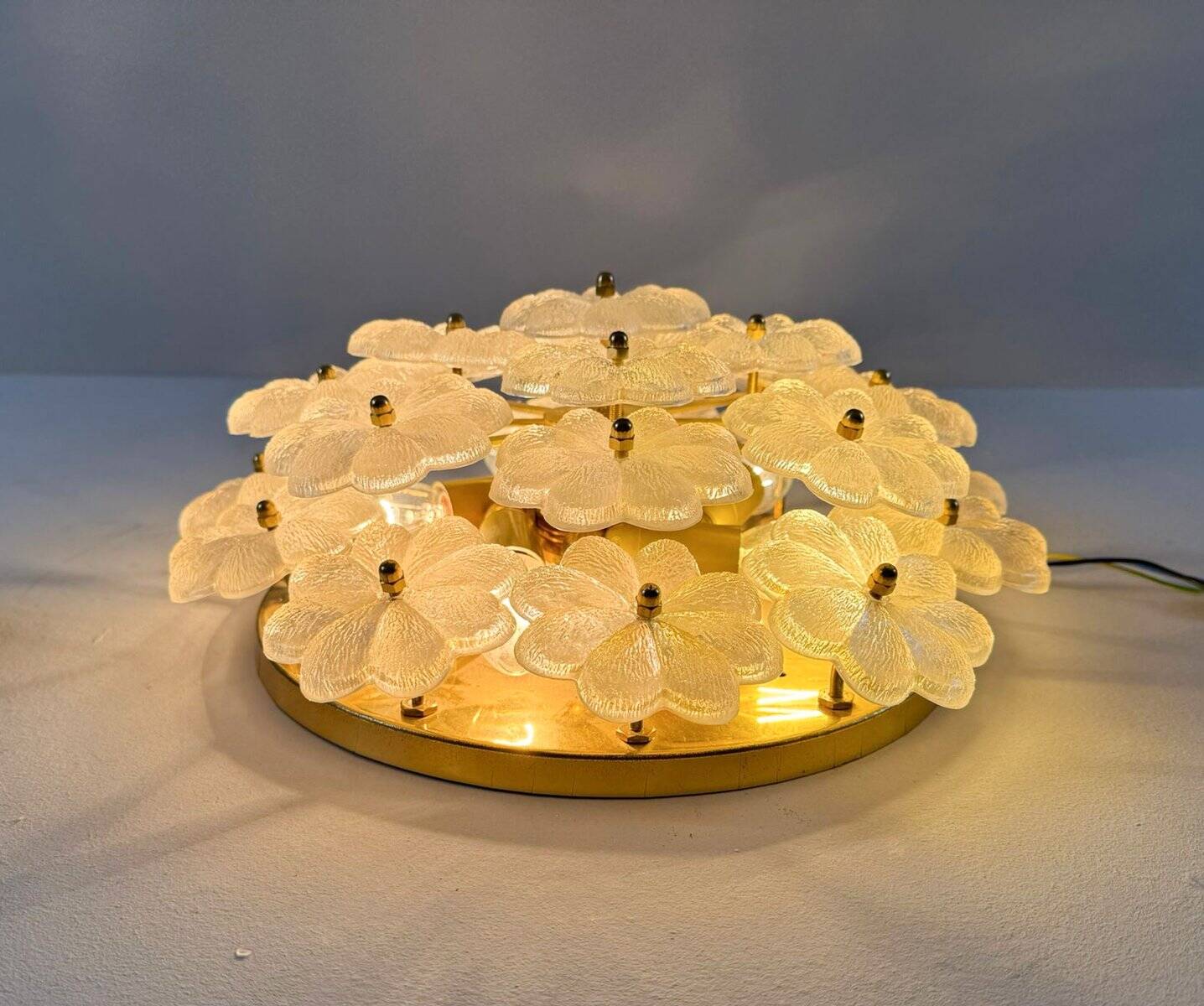 Modern mid-century wall lamp with floral pattern by Ernst Palme, 1960s