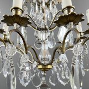 Bronze, brass and crystal chandelier, early 20th century.
